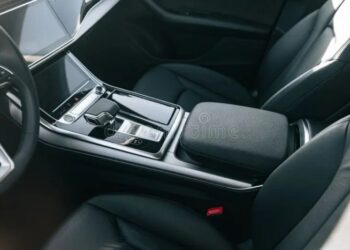 Modern Minimalistic Black Interior of a Car Stock Image - Image of ...